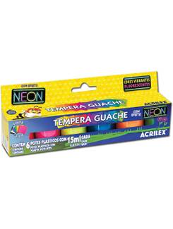 TINTA GUACHE NEON 15ML C/6 CORES - 01006 - UN - ACRILEX