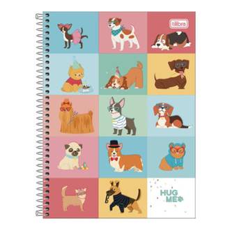 CADERNO UNIV CAPA DURA 1X1 80FLS - HUG ME - PCT 4 - TILIBRA