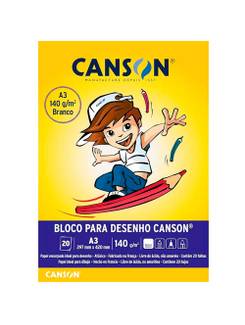 BLOCO DESENHO A3 20FL - 140G - BRANCO - PCT 5 - CANSON