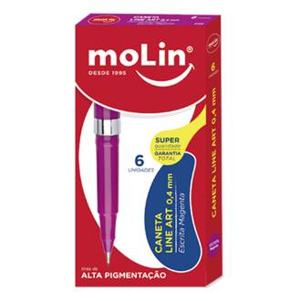 CANETA LINE ART CORES - 0,4MM - MAGENTA - CX 06 - MOLIN