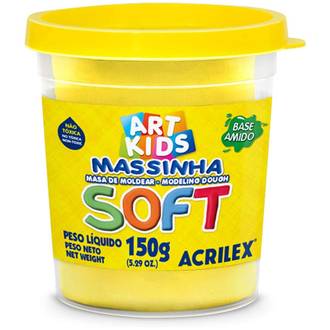 MASSA P/MODELAR SOFT 150G 07315 - AMARELO LIMAO - CX 06 - ACRILEX
