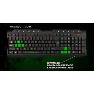 TECLADO GAMER DRAGON WAR TGDW - PRETO - UN - ELG