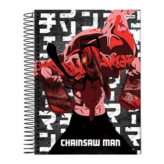 CADERNO UNIV CAPA DURA 10X1 160FLS - CHAINSAW MAN - UN - JANDAIA