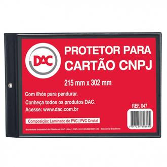 PROTETOR P/ CARTAO CNPJ 215 X 302MM - 047 - UN - DAC