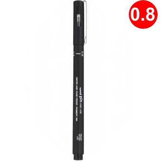 CANETA PIN FINE LINE PRETA  - 0.8 - CX 12 - UNI-BALL