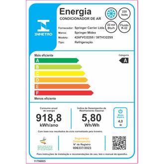 AR SPLIT HW INVERTER 22K BTU 38TVCI22S5 - 42AFVCI22S5/220V - BRANCO - UN - MIDEA