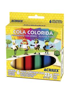 COLA COLORIDA 6 CORES 23G CADA - UN - ACRILEX