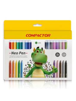 CANETA HIDROGRAFICA NEO PEN C/24 CORES - UN - COMPACTOR