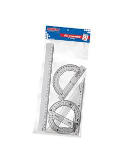 KIT 2º GRAU PLASTICO REGUA/ESQUADRO/TRANSFERIDOR - UN - WALEU