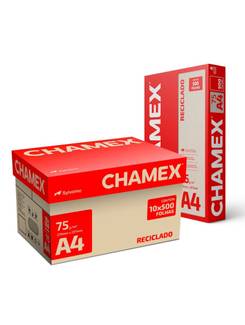 PAPEL CHAMEX ECO RECICLADO 75G 500FLS - A4 - CX 10 - CHAMEX