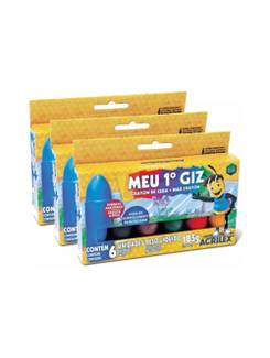 GIZ DE CERA MEU PRIMEIRO GIZ 6 CORES - 09506 - PCT 3 - ACRILEX