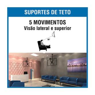 SUPORTE P/ TV DE TETO 10" A 60" - SBRP1050 - UN - BRASFORMA