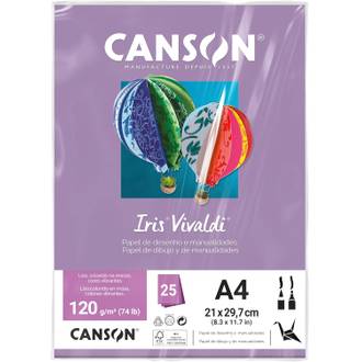 PAPEL IRIS VIVALDE A4 25FLS - 120G - LILAS - UN - CANSON