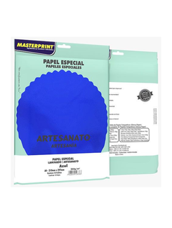 PAPEL LAMINADO A4 10FLS - 250G - 302070045 - AZUL - UN - MASTERPRINT