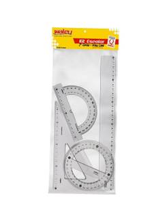 KIT 2º GRAU ACRILICO REGUA/ESQUADRO/TRANSFERIDOR - UN - MAXCRIL