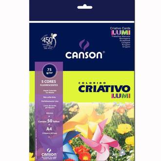 PAPEL CRIATIVO LUMI A4 50FL - 80G - UN - CANSON