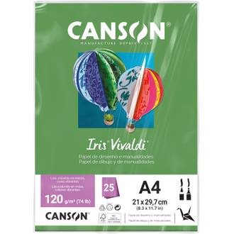 PAPEL IRIS VIVALDE A4 25FLS - 120G - VERD CLARO - UN - CANSON