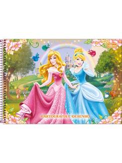 CADERNO DESENHO CAPA DURA 80FLS - ESPIRAL - 309061 - PRINCESAS - UN - TILIBRA