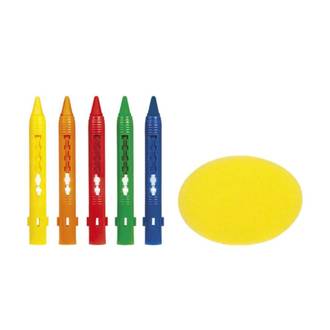 GIZ DE CERA PARA O BANHO TOY 5 CORES - C/ESPONJA - 908063 - UN - TRIS