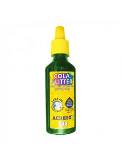 COLA COLORIDA C/GLITER 23G - VERDE - UN - ACRILEX