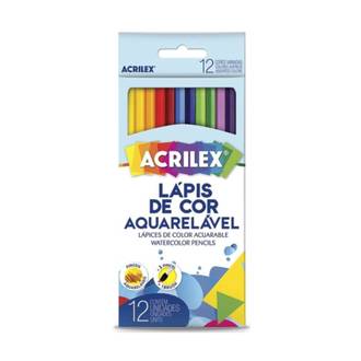 LAPIS DE COR AQUARELAVEL 12 CORES - C/PINCEL - C/12 - CX 12 - ACRILEX