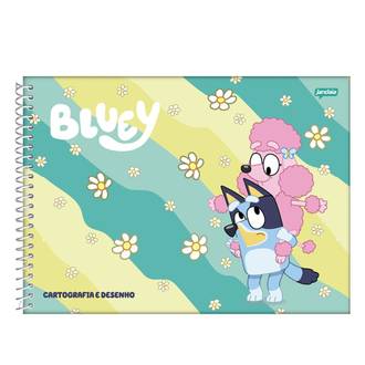 CADERNO DESENHO CAPA DURA 80FLS - ESPIRAL - BLUEY - UN - JANDAIA