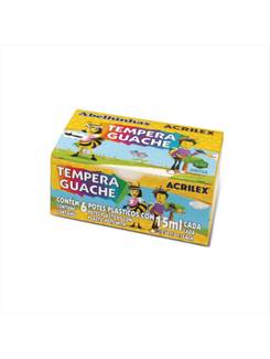 TINTA GUACHE 15ML C/6 CORES - 02020 - PCT 12 - ACRILEX