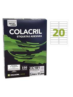ETIQ INKJET/LASER CARTA 100FL - CC181 - 25X101 - UN - COLACRIL