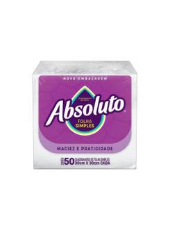 GUARDANAPO DE PAPEL C/50 30X30 - FOLHA SIMPLES - UN - ABSOLUTO