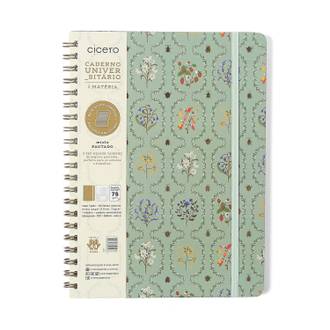 CADERNO ESPIRAL CAPA DURA JARD 80FLS / VERDE - UN - CICERO