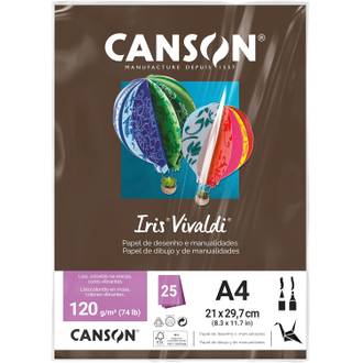 PAPEL IRIS VIVALDE A4 25FLS - 120G - CHOCOLATE - UN - CANSON