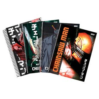 CADERNO UNIV CAPA DURA 10X1 160FLS - CHAINSAW MAN - UN - JANDAIA