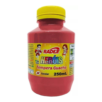 TINTA GUACHE 250ML  - VERMELHO - PCT 3 - RADEX