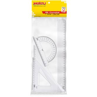 KIT 1º GRAU ACRILICO REGUA/ESQUADRO/TRANSFERIDOR - UN - MAXCRIL