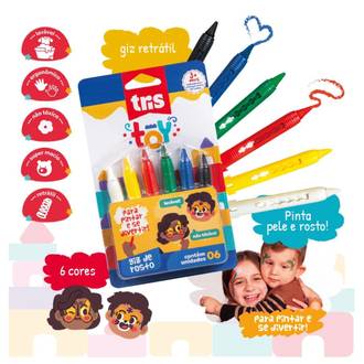 GIZ DE ROSTO TOY 6 CORES - 908056 - CX 96 - TRIS