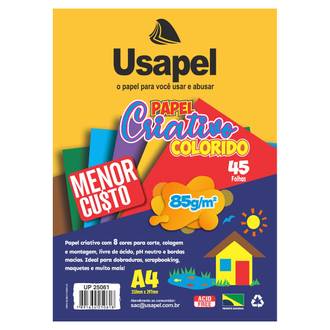 PAPEL CRIATIVO NEON A4 45FL - 85G - 5 CORES - 25064 - PCT 20 - USAPEL