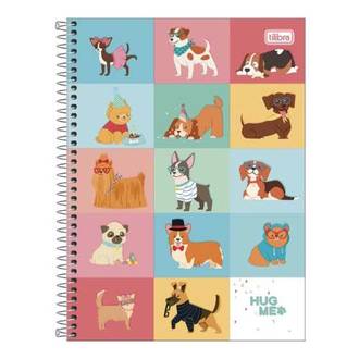 CADERNO UNIV CAPA DURA 10X1 160FLS - HUG ME - PCT 4 - TILIBRA