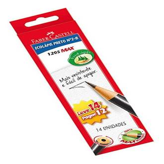 LAPIS PRETO N2 MAX REDONDO S/BORRACHA - 1205 - CX 12 - FABER