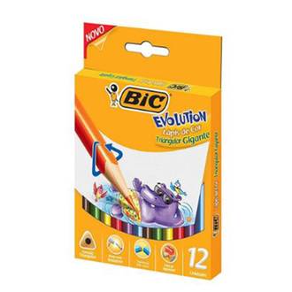 LAPIS DE COR EVOLUTION TRIANGULAR GIGANTE - C/12 - UN - BIC