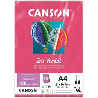 PAPEL IRIS VIVALDE A4 25FLS - 120G - ROSA ESCURO - UN - CANSON