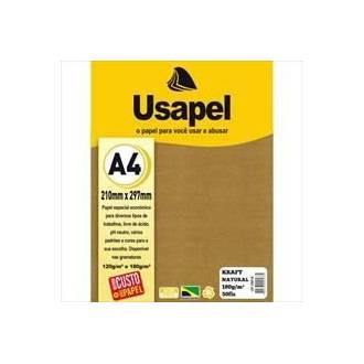 PAPEL KRAFT A4 50FLS - 180G - NATURAL - 25016 - UN - USAPEL
