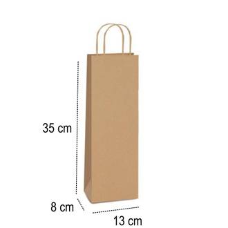 SACOLA DE PAPEL KRAFT PARDO  - 35x13x8 GARRAFA - PCT 50 - CROMUS