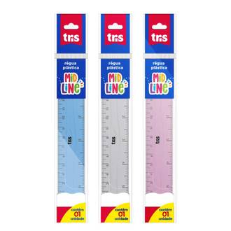 REGUA PLASTICA 15CM MIDLINE - 909848 - CX 12 - TRIS
