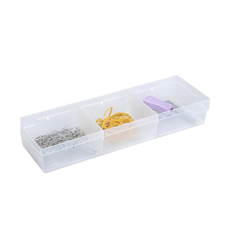ORGANIZADOR PLASTICO P/GAVETA C/ 2 DIVISORIA - CR1X6 - CRISTAL - UN - ORDENE