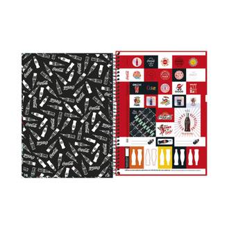 CADERNO UNIV CAPA DURA 1X1 80FLS - COCA-COLA - PCT 4 - TILIBRA