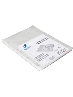 ENVELOPE PLASTICO MEDIO OFICIO 4 FUROS C/50FL - CRISTAL - UN - POLIBRAS
