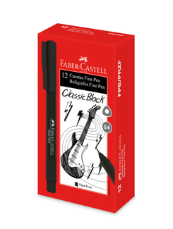 CANETA FINE PEN 0,4MM - COLORS - PRETO - CX 12 - FABER
