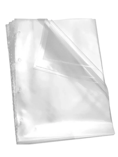 ENVELOPE PLASTICO FINO A4 4 FUROS C/50FL - CRISTAL - UN - POLIBRAS