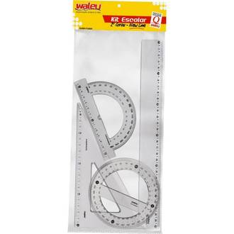 KIT 2º GRAU ACRILICO REGUA/ESQUADRO/TRANSFERIDOR - UN - MAXCRIL