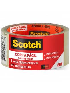 FITA EMPACOTAMENTO 45X40 - CORTA FACIL - TRANSPARENTE - UN - 3M